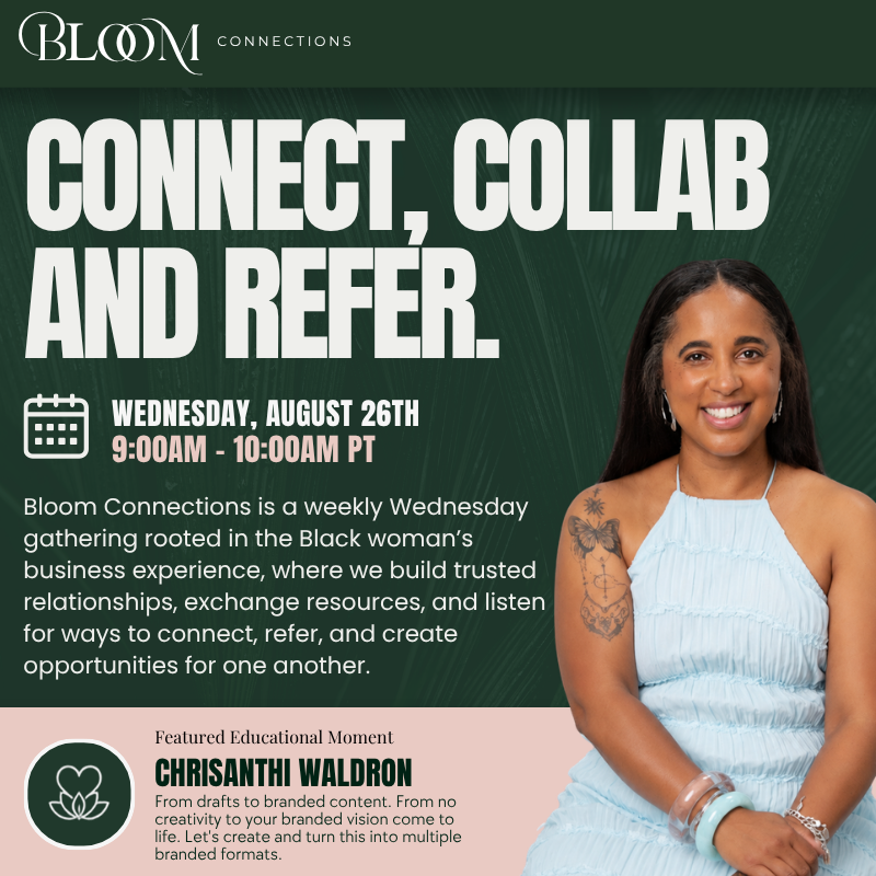 Bloom Connections: Connect, Collab & Refer | Educational Moment: Simplify Your Content with Chrisanthi Waldron, Palette Solutions